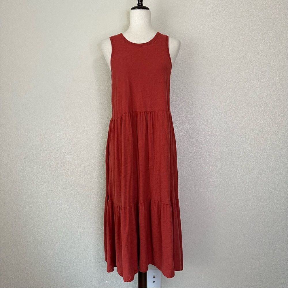 Nation LTD 100% Pima Cotton Melissa Red Ruffle Midi Dress - Picture 2 of 12